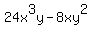 24x%5E3y-8xy%5E2