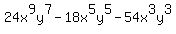 24x%5E9y%5E7+-+18x%5E5y%5E5+-+54x%5E3y%5E3+