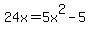 24x+=+5x%5E2+-+5