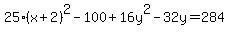 25%28x%2B2%29%5E2-100%2B16y%5E2-32y=284
