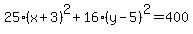 25%28x%2B3%29%5E2%2B16%28y-5%29%5E2=400