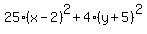 25%28x-2%29%5E2+%2B+4%28y%2B5%29%5E2