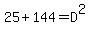 25%2B144+=+D%5E2