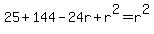 25%2B144-24r%2Br%5E2=r%5E2
