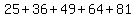 25%2B36%2B49%2B64%2B81