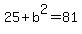 25%2Bb%5E2=81