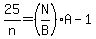 25%2Fn=%28N%2FB%29A-1