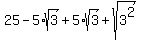 25-5%2Asqrt%283%29%2B5%2Asqrt%283%29%2Bsqrt%283%5E2%29