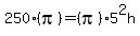 250%28pi%29+=+%28pi%295%5E2h