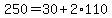 250=30%2B2%2A110