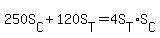 250S%5BC%5D+%2B+120S%5BT%5D+=+4S%5BT%5D%2AS%5BC%5D