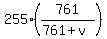 255%2A%28761%2F%28761+%2B+v%29%29