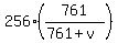 256%2A%28761%2F%28761+%2B+v%29%29
