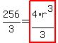 256%2F3=highlight_red%28+4%2F3%2Ar%5E3+%29