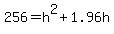 256=h%5E2%2B1.96h