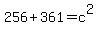 256+%2B+361+=+c%5E2