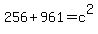256+%2B+961+=+c%5E2