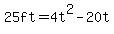 25ft=4t%5E2-20t