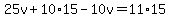 25v%2B10%2A15-10v=11%2A15
