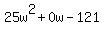 25w%5E2%2B0w-121