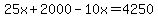 25x%2B2000-10x=4250