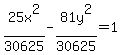 25x%5E2%2F30625+-+81y%5E2%2F30625+=+1