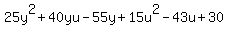 25y%5E2%2B40yu-55y%2B15u%5E2-43u%2B30