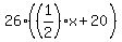 26%28%281%2F2%29x%2B20%29