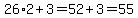 26%2A2%2B3=52%2B3=55