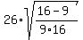 26%2Asqrt%28%2816-9%29%2F%289%2A16%29%29