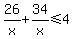 26%2Fx%2B34%2Fx%3C=4