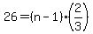 26=%28n-1%29%282%2F3%29