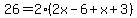 26=2%282x-6%2Bx%2B3%29