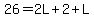 26=2L%2B2%2BL