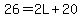 26=2L%2B20