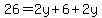 26=2y%2B6%2B2y