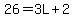 26=3L%2B2