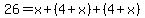 26=x%2B%284%2Bx%29%2B%284%2Bx%29