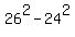 26%5E2-24%5E2