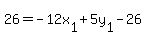 26+=+-12x%5B1%5D+%2B+5y%5B1%5D+-+26