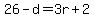 \"26+-+d+=+3r+%2B+2\"