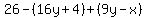 26-%2816y%2B4%29%2B%289y-x%29
