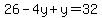 26-4y%2By=32