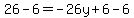 26-6=+-26y%2B6-6