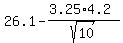26.1-%283.25%2A4.2%29%2Fsqrt%2810%29