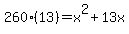 260%2813%29=x%5E2%2B13x