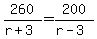 260%2F%28r%2B3%29+=+200%2F%28r-3%29