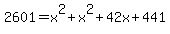 2601=x%5E2%2Bx%5E2%2B42x%2B441