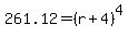 261.12=+%28r+%2B+4%29%5E4