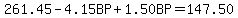 261.45-4.15BP%2B1.50BP=147.50